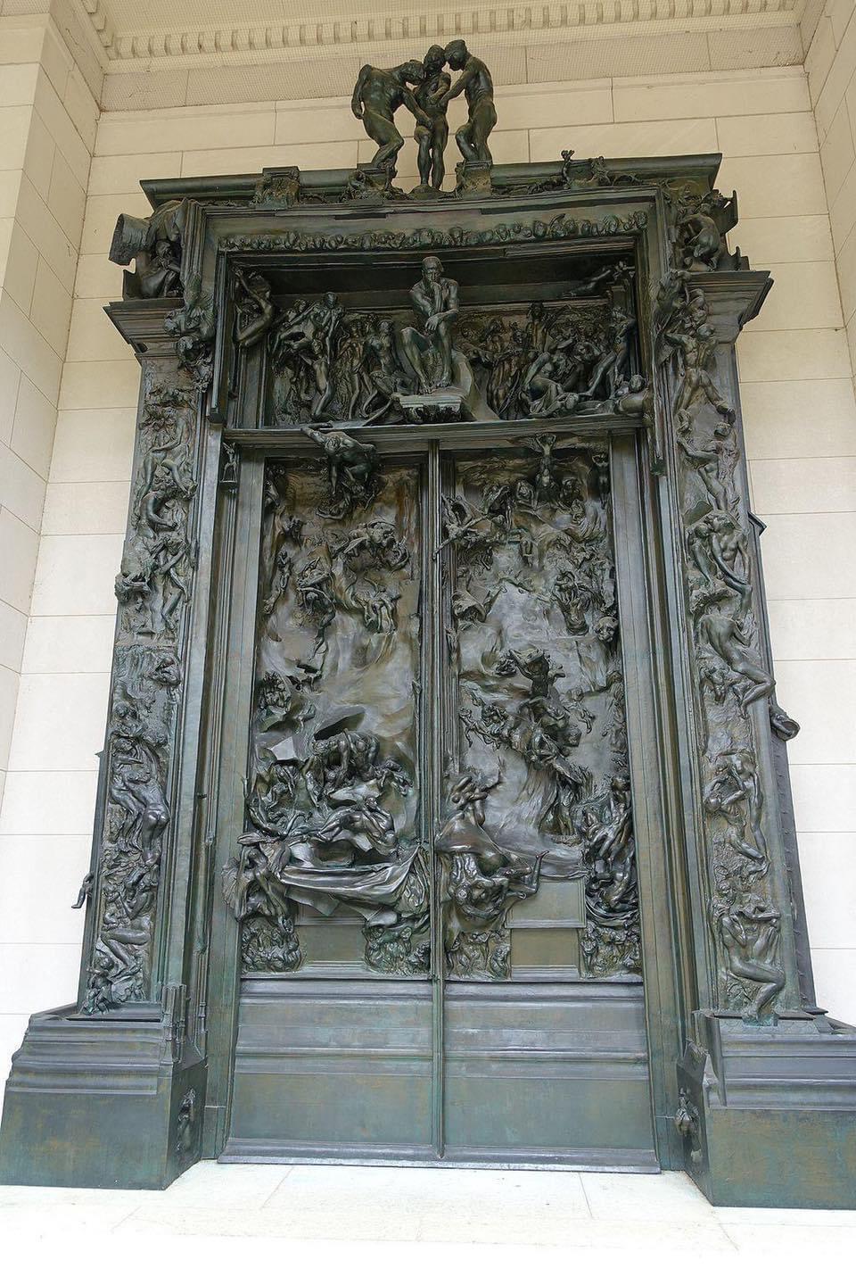 In 1880 Rodin started work on The Gates Of Hell a colossal double door sculpture portraying a narrative from Dante's Inferno. Created over the span of 37 years, the piece features 180 figures and stands at a towering 20 feet.