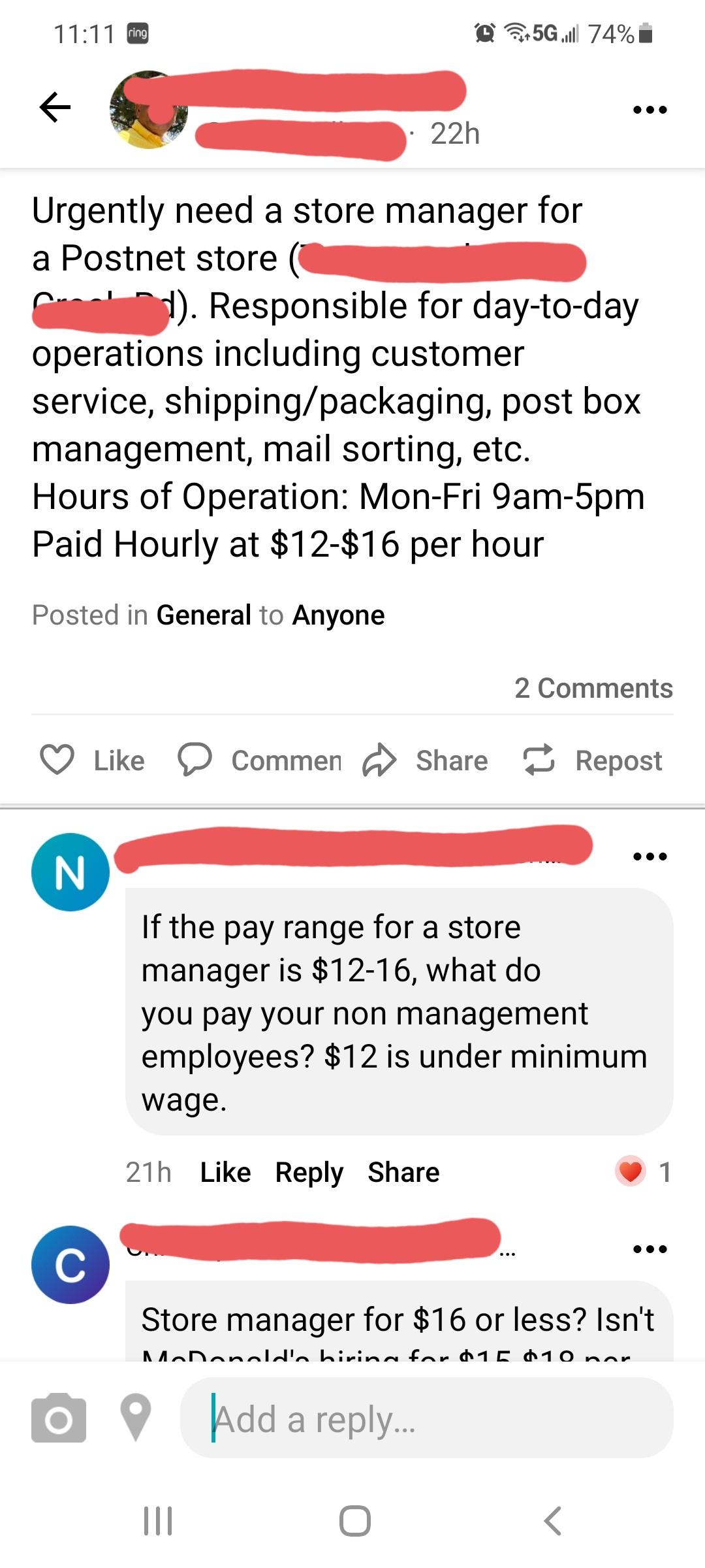 I saw this guy's job post on Nextdoor. Had to share.