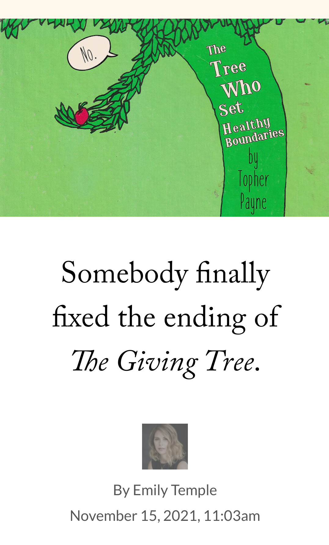 I like Shel Silverstein, but I always hated this story