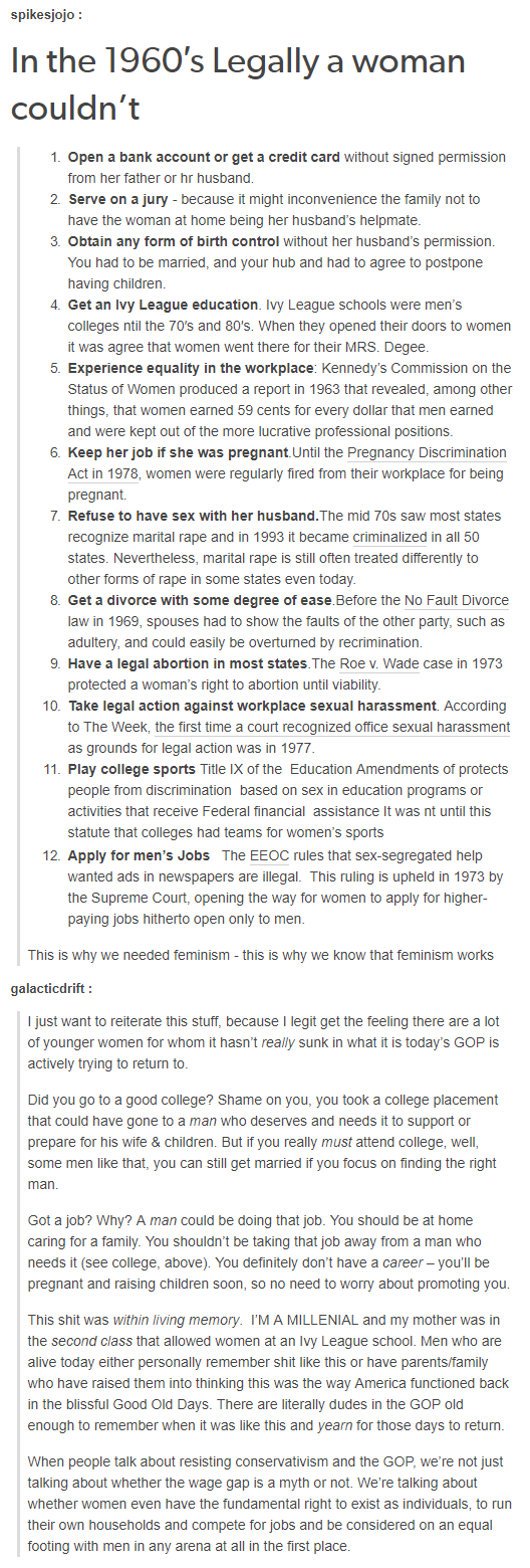 What feminism has given us