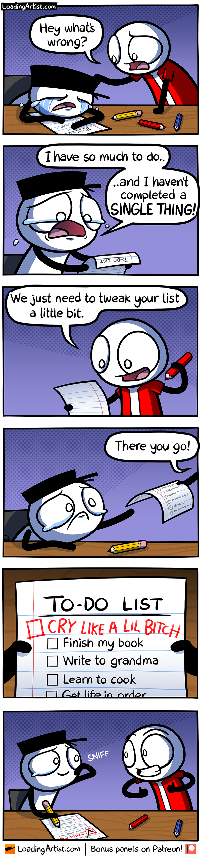 I'm crying my best here