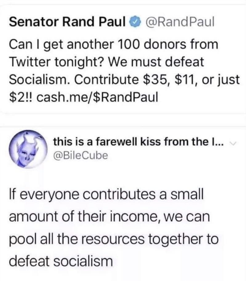 Together, we can defeat socialism