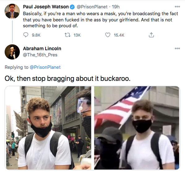 When I hear a man crying about how he can't breathe with a mask on all I can think is, "what a great way to let the world know that you've never had a woman sit on your face."