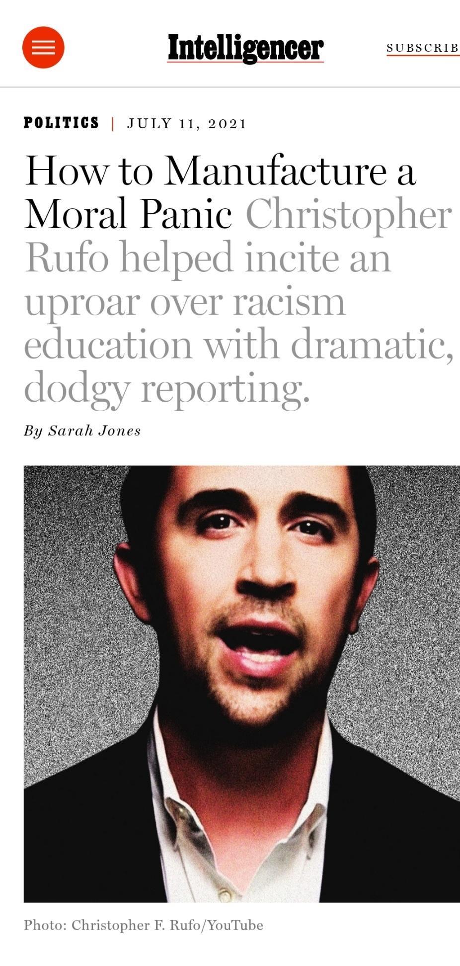 Christopher Rufo, the man behind Critical Race Theory hysteria.