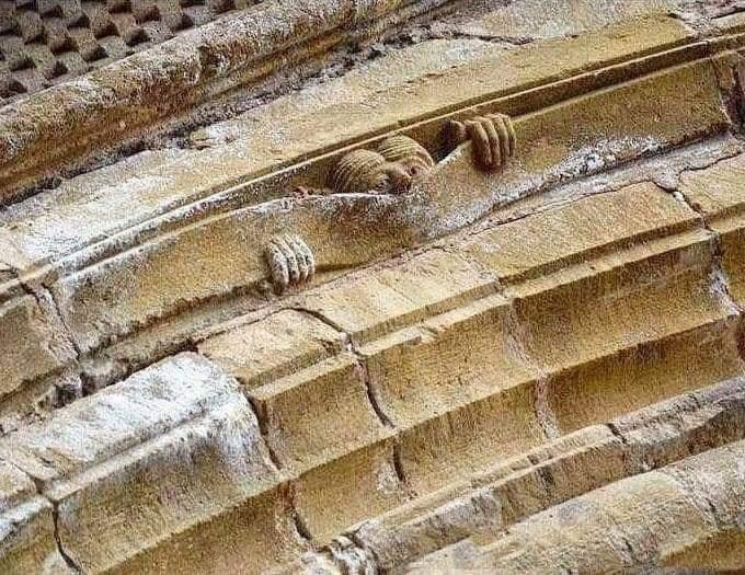 Medieval sense of humour. Abbey of San Foy, Conques, France c.1050