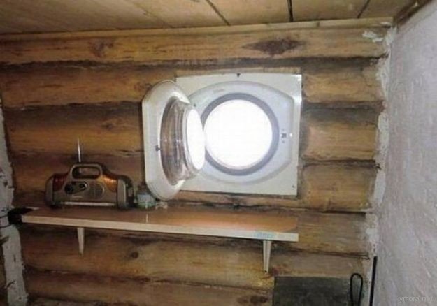 Reuse your washing machine as cabin window (polarbear proof)
