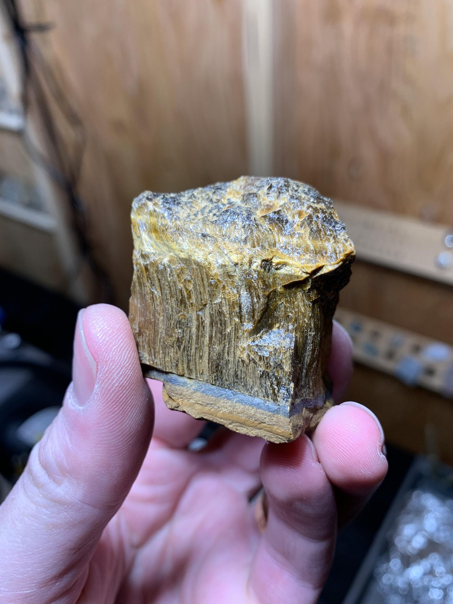 Tigers eye. Before and after.