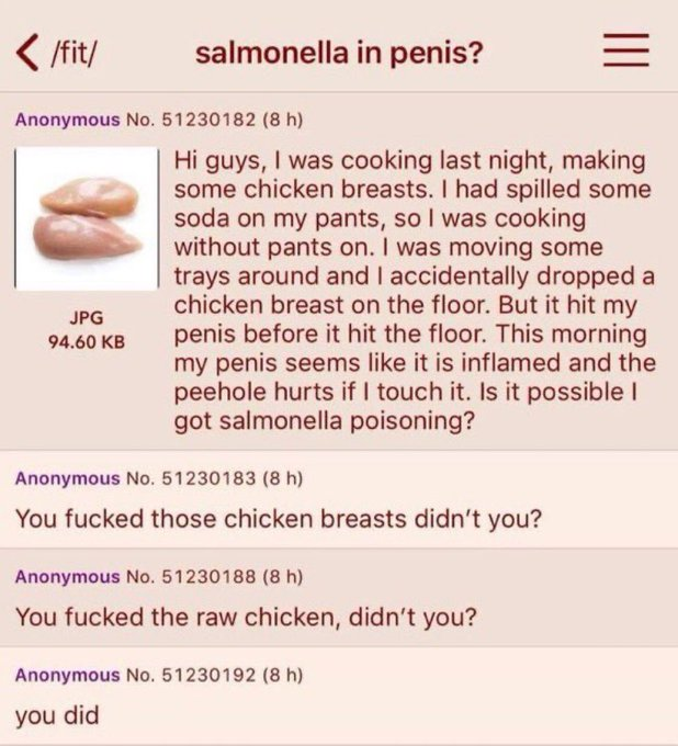 Salmonella in penis?