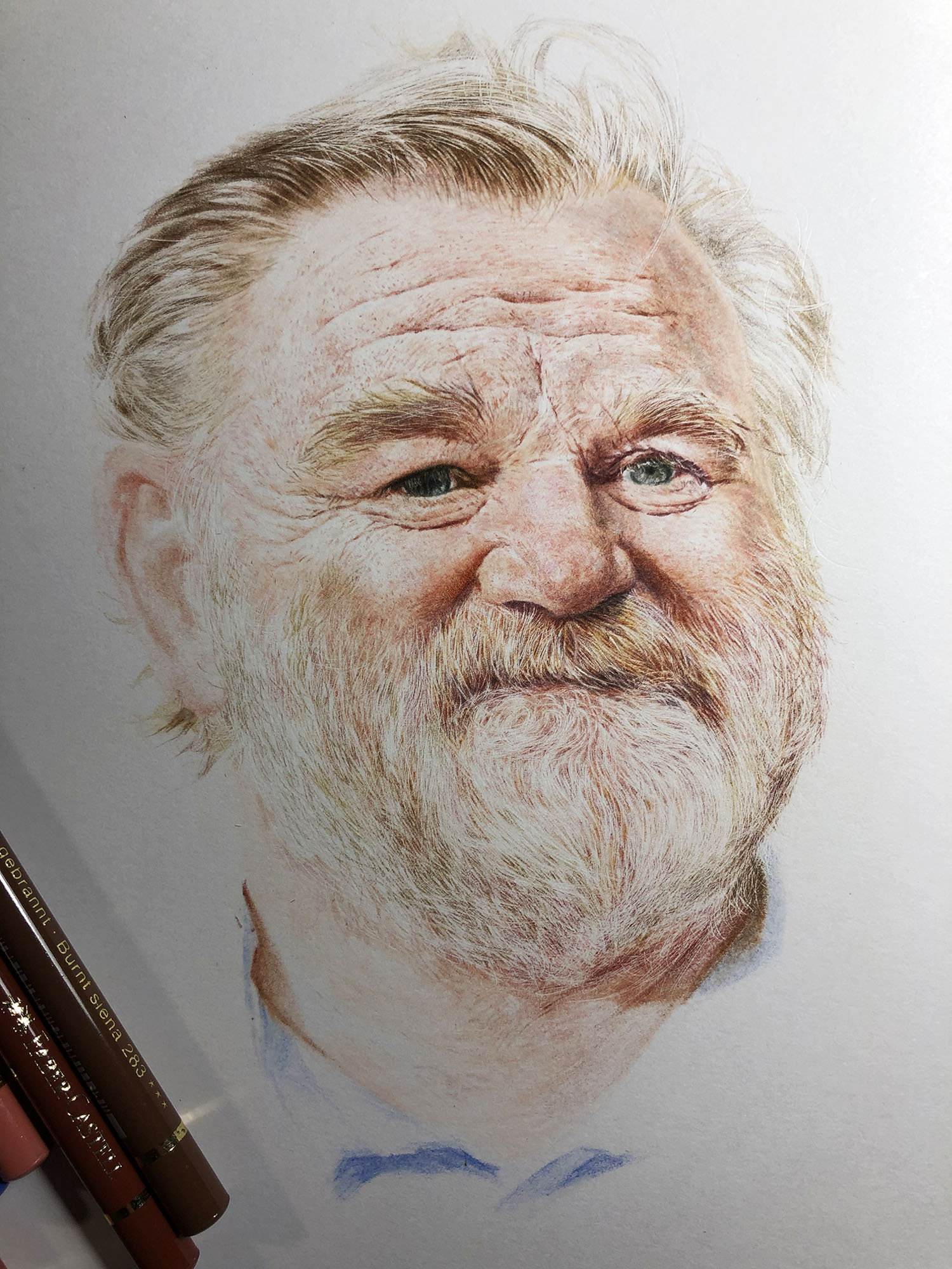 My first drawing in 2022. A portrait of Brendan Gleeson.