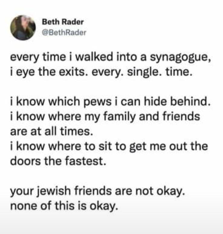 What happened in Texas yesterday is not a surprise. Violent antisemitism is all too common and almost never gets discussed in public.