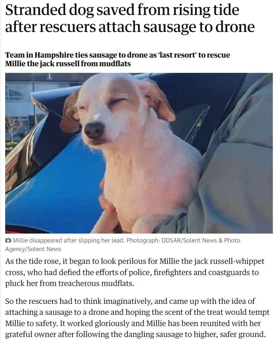 Got rescued AND got free sausage.