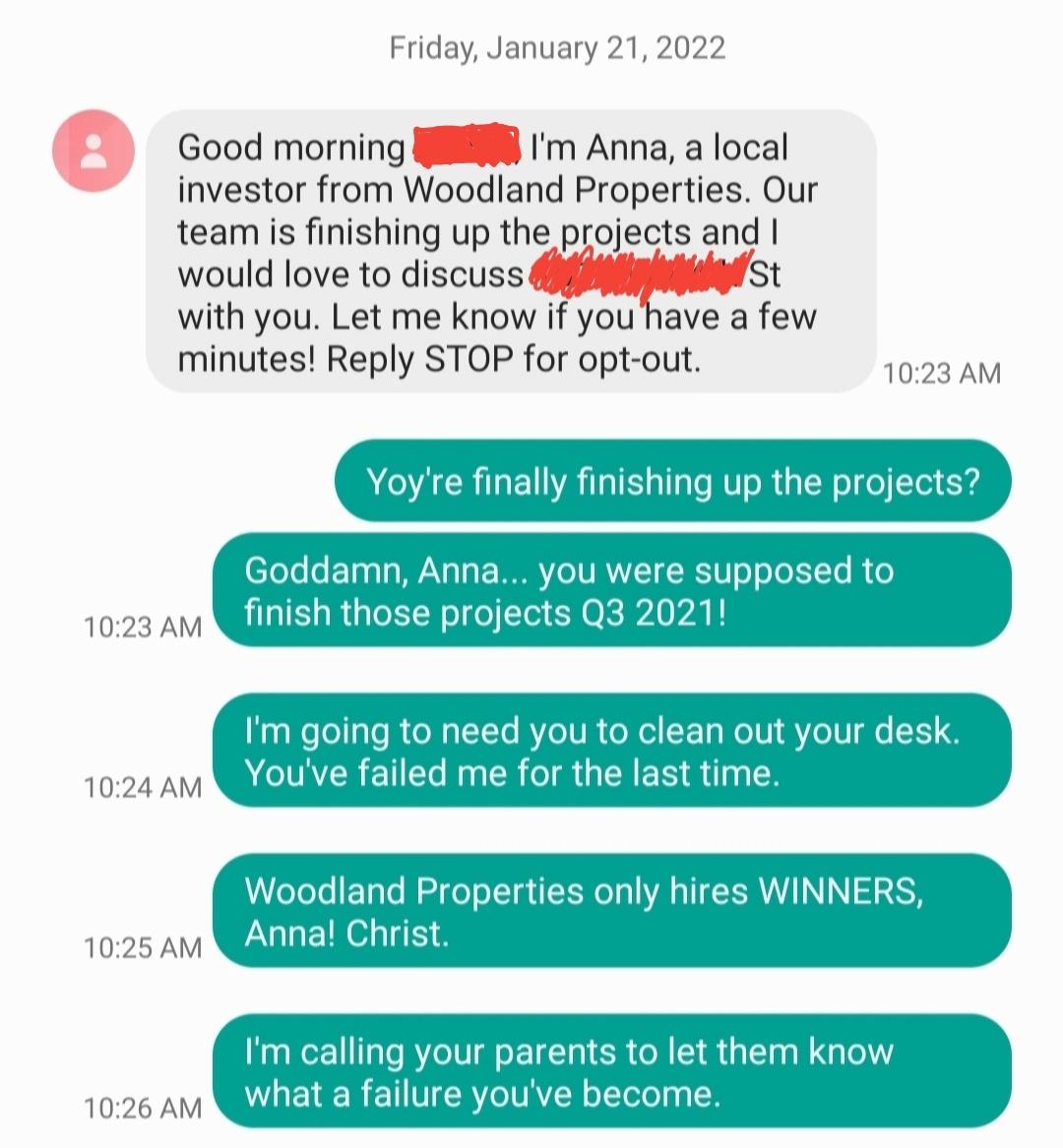 Real estate scammer can dish but not take