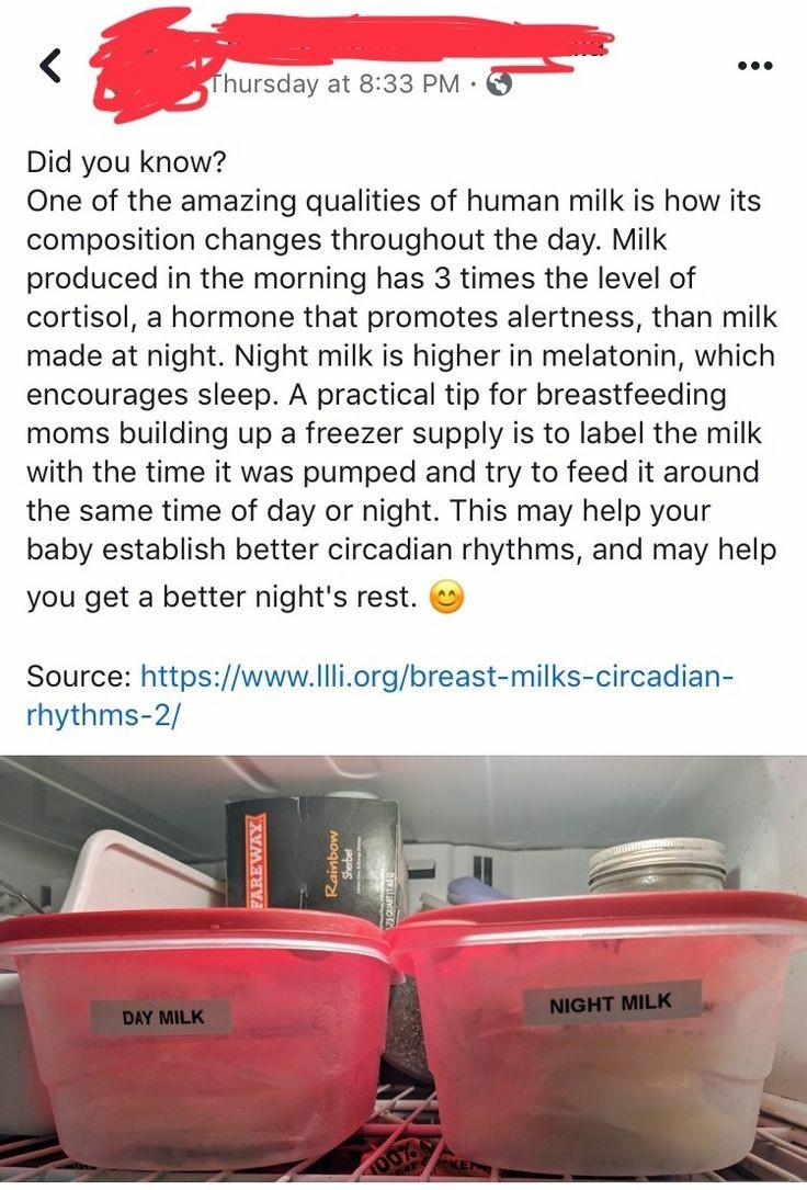 Day vs: Night breast milk!