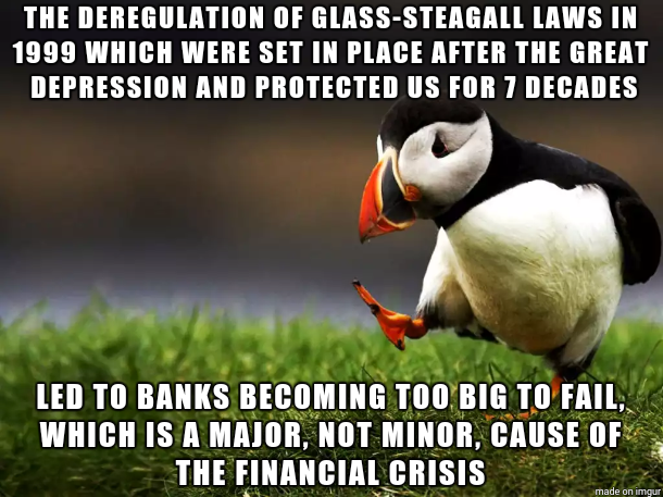 Post This To The Front Page Yearly: "A pernicious lie that is going around by big banks is that this was not a big deal."