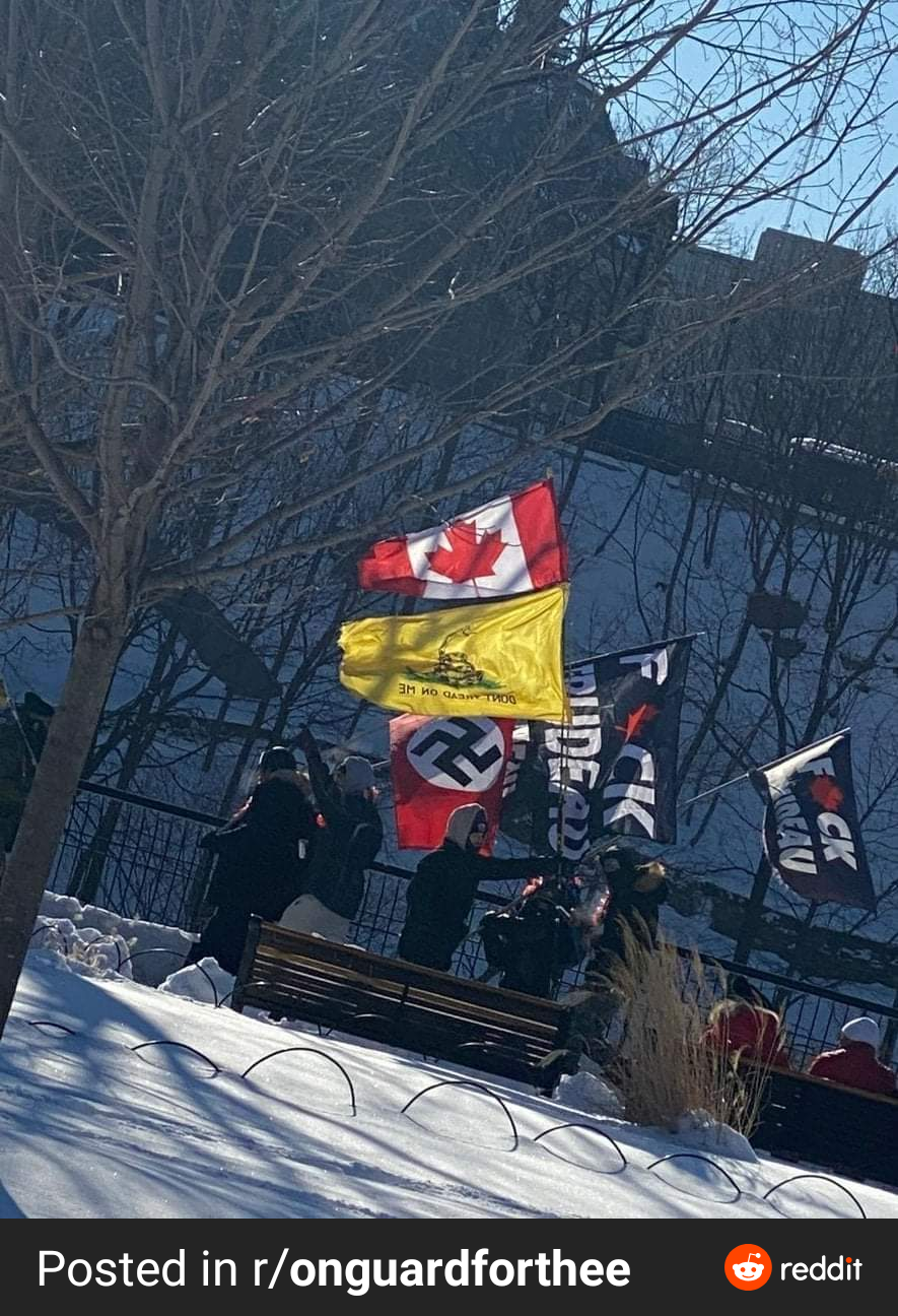 Sad day. Nazi flag in Ottawa for a "freedom rally"