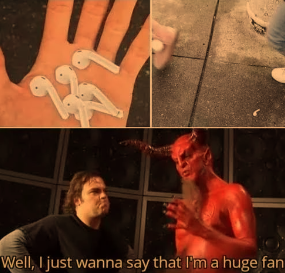 Some genius created AirPods stickers and stick them all over the street..