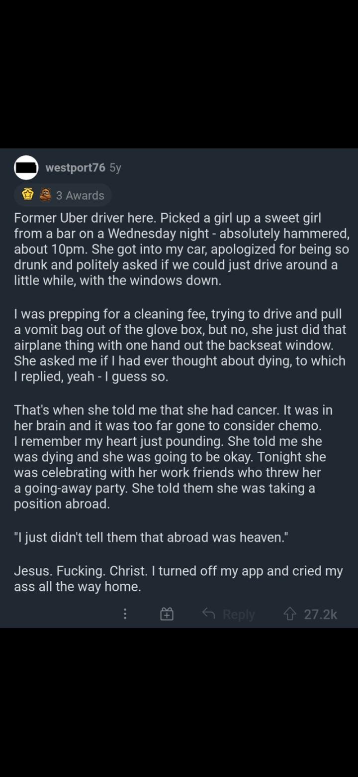 Story from an uber driver