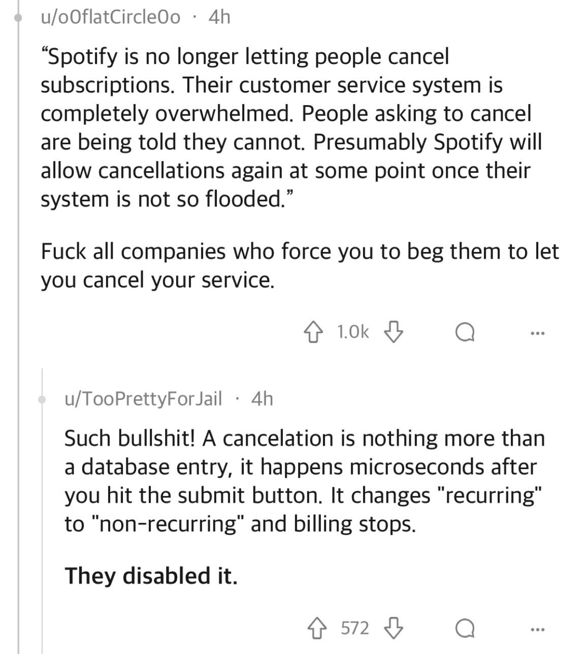 Reporting your card as stolen to cancel Spotify