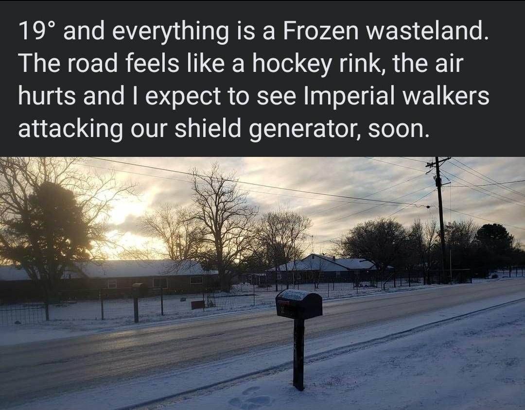 What happens when Texans get a little visit from Ol' Man Winter