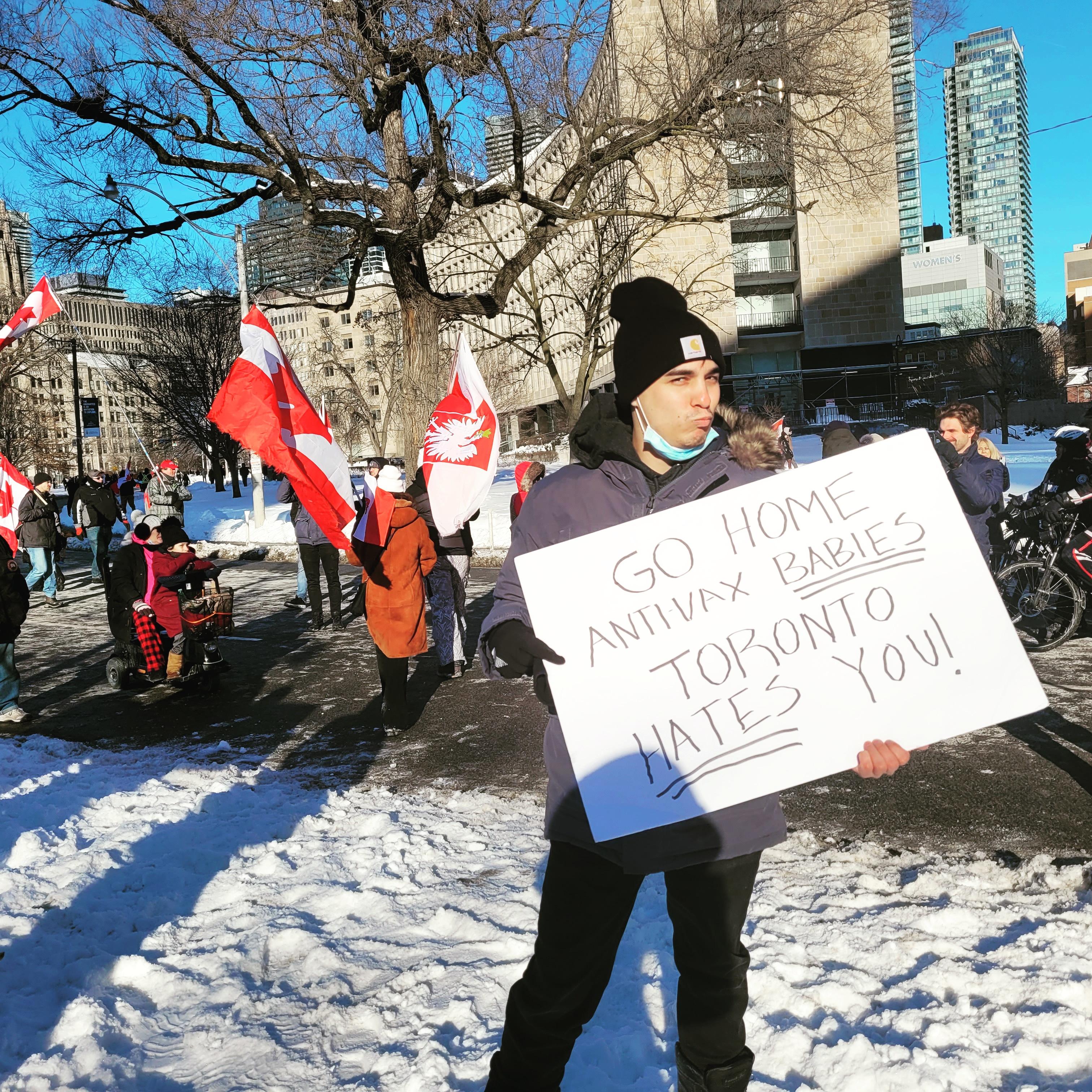 Go home antivax babies Toronto hates you!