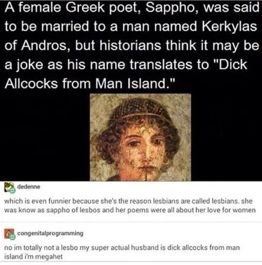 Sappho knew how to craft a joke.