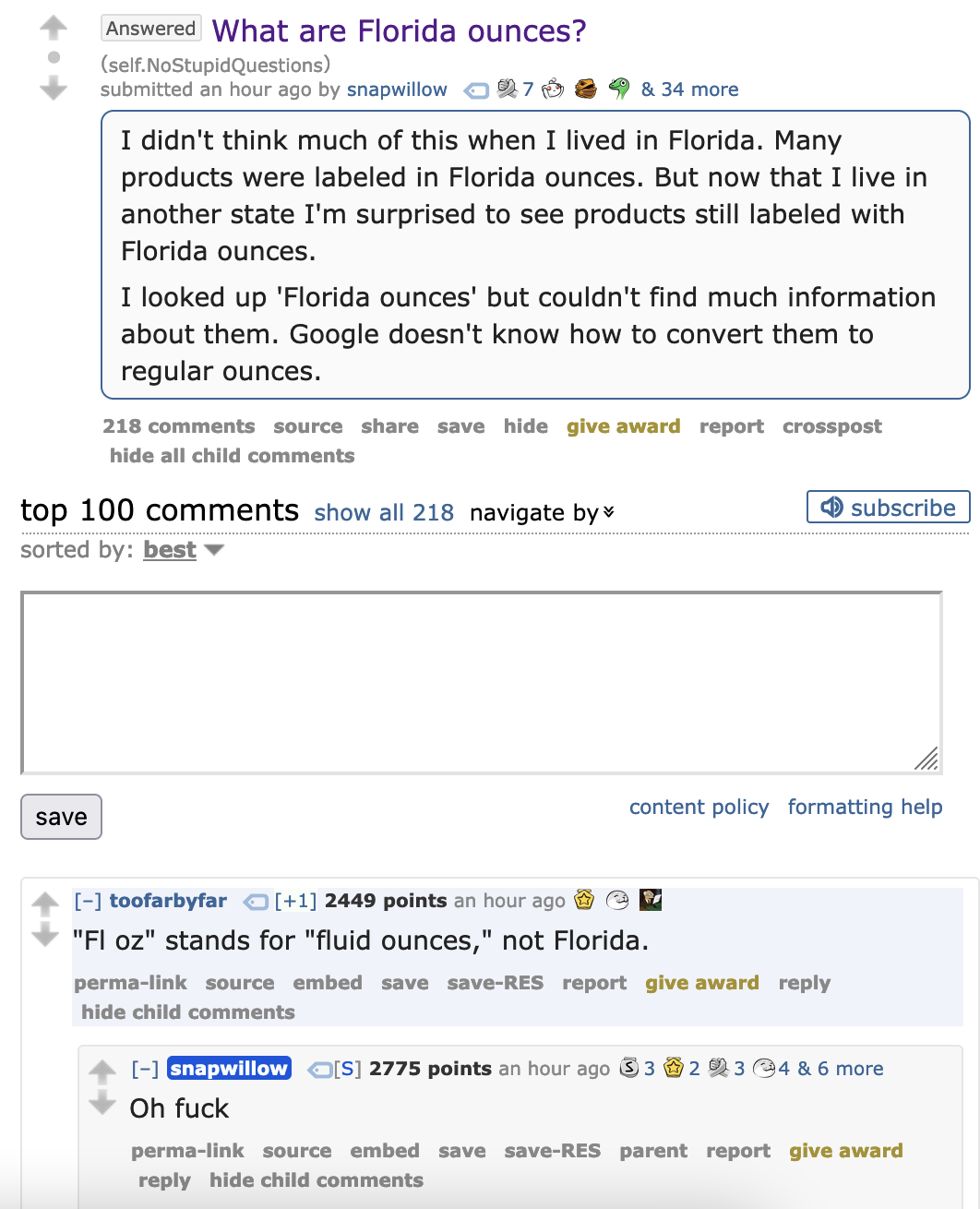 What are Florida ounces?