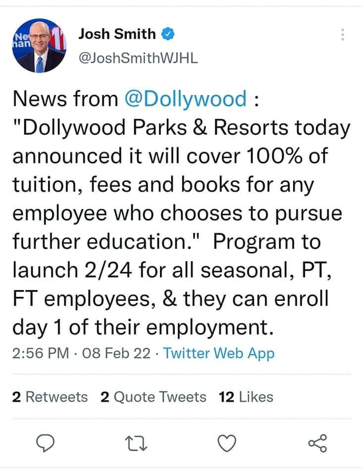 It's a weird world we live in when a singer with an amusement park is doing more for Tennesseans than politicians who are elected to work for Tennesseans...