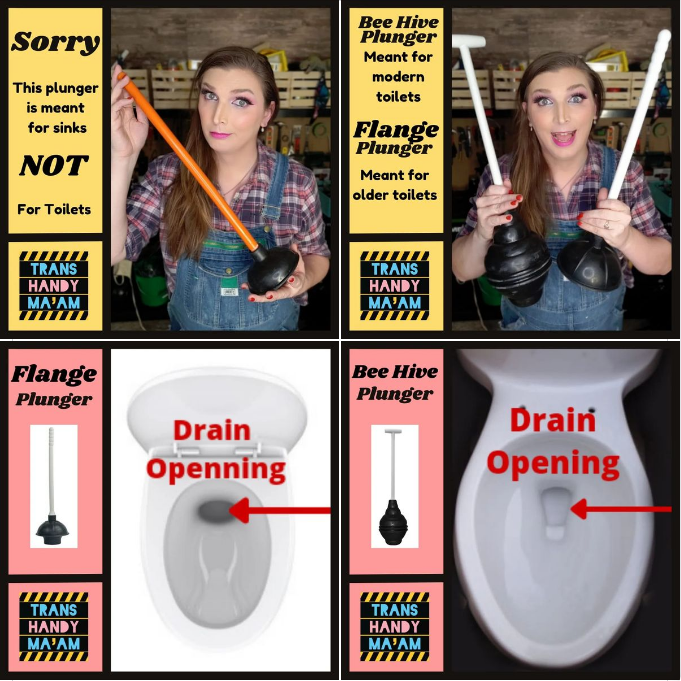 DIY tips. What plungers are for what thing.