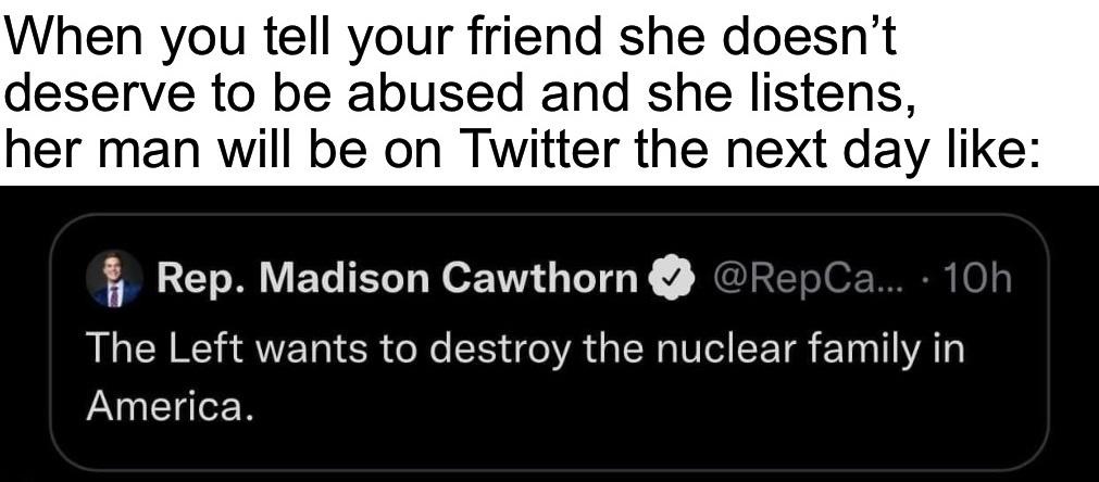 Maybe you just suck to be married too?