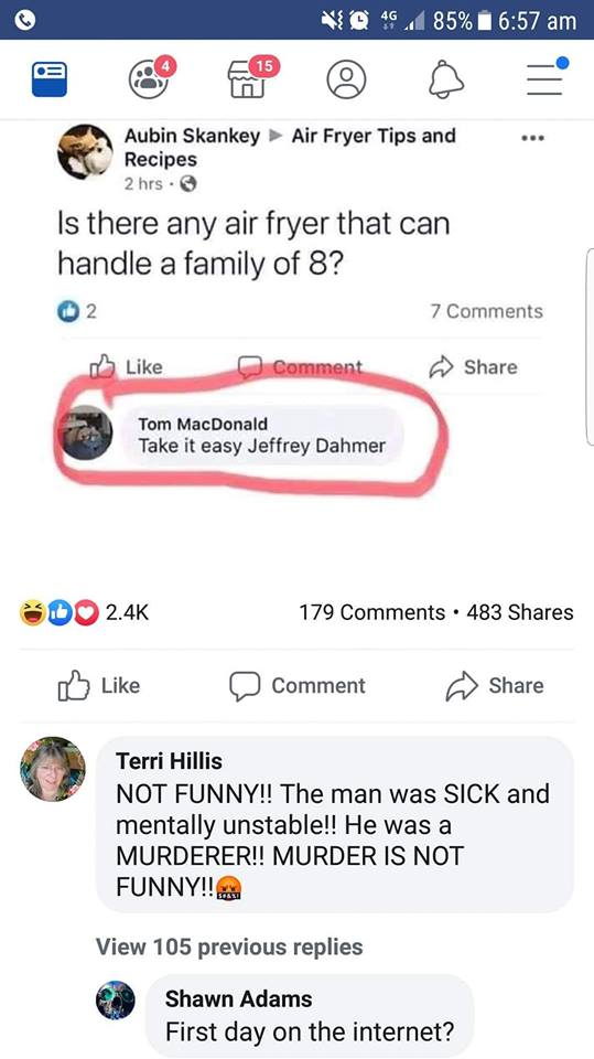 Welcome to the internet...