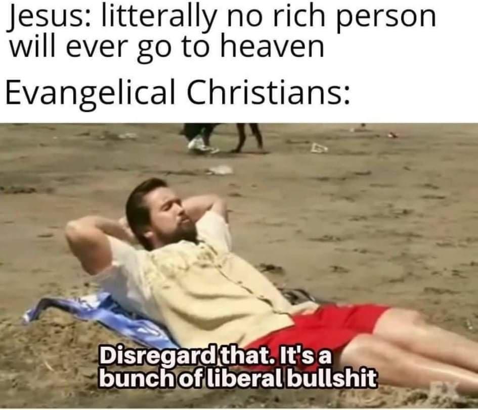 Rich people good, poor people bad.