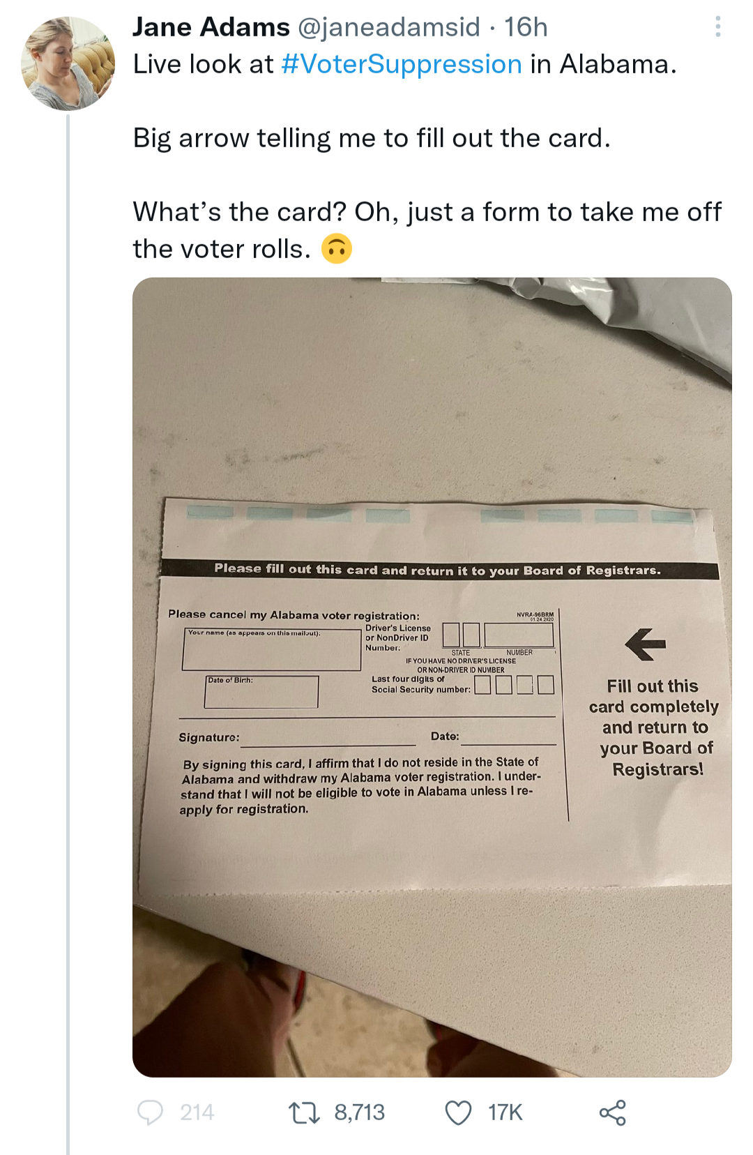 You a sneaky snake Alabama.