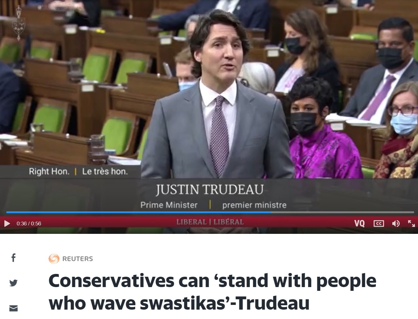 Justin Trudeau conservatives can stand with people who wave swastikas
