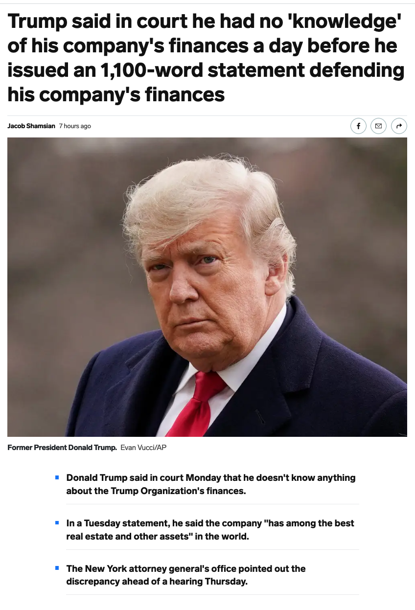 Can't keep his story straight from day to day