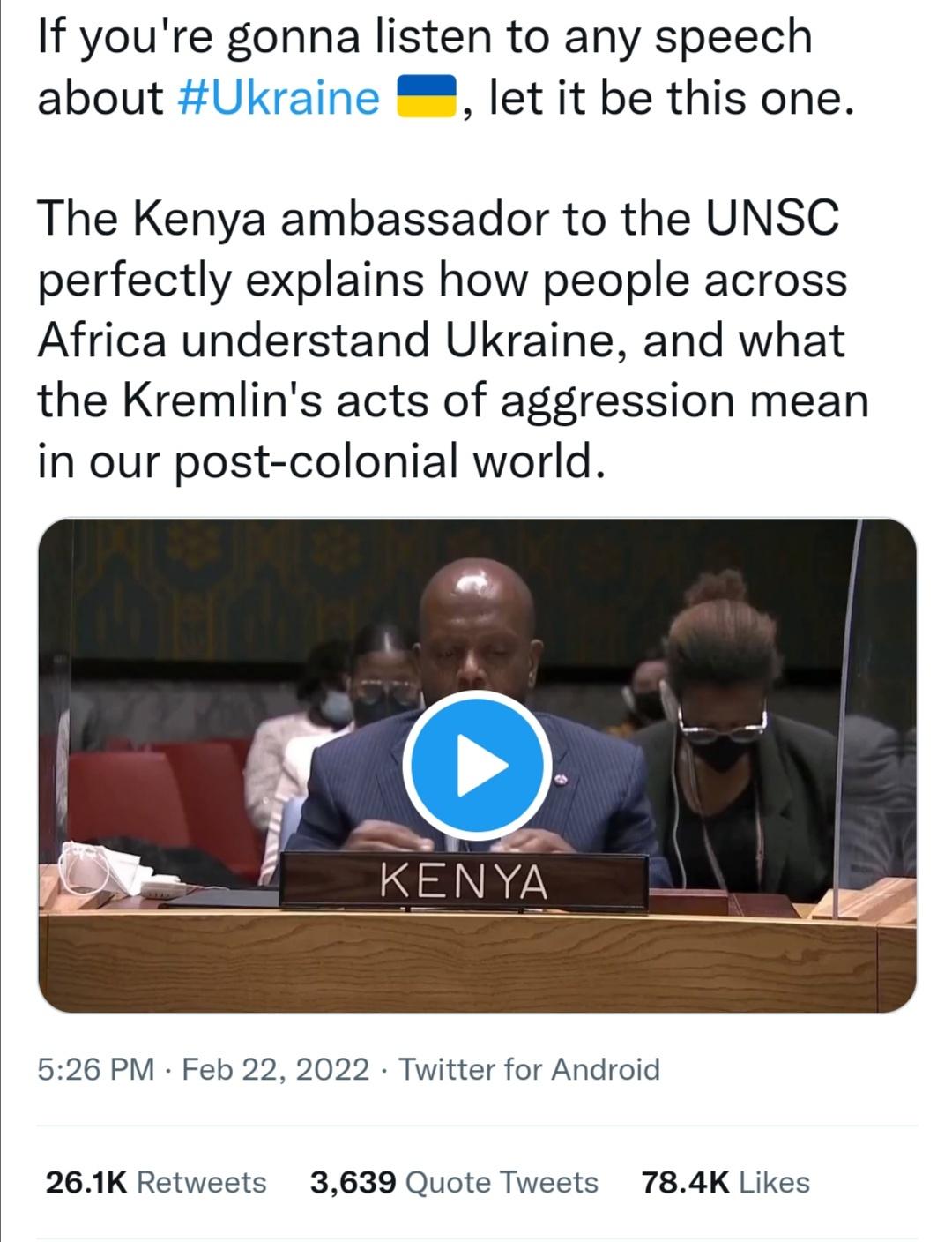 African sentiment on territorial conflict