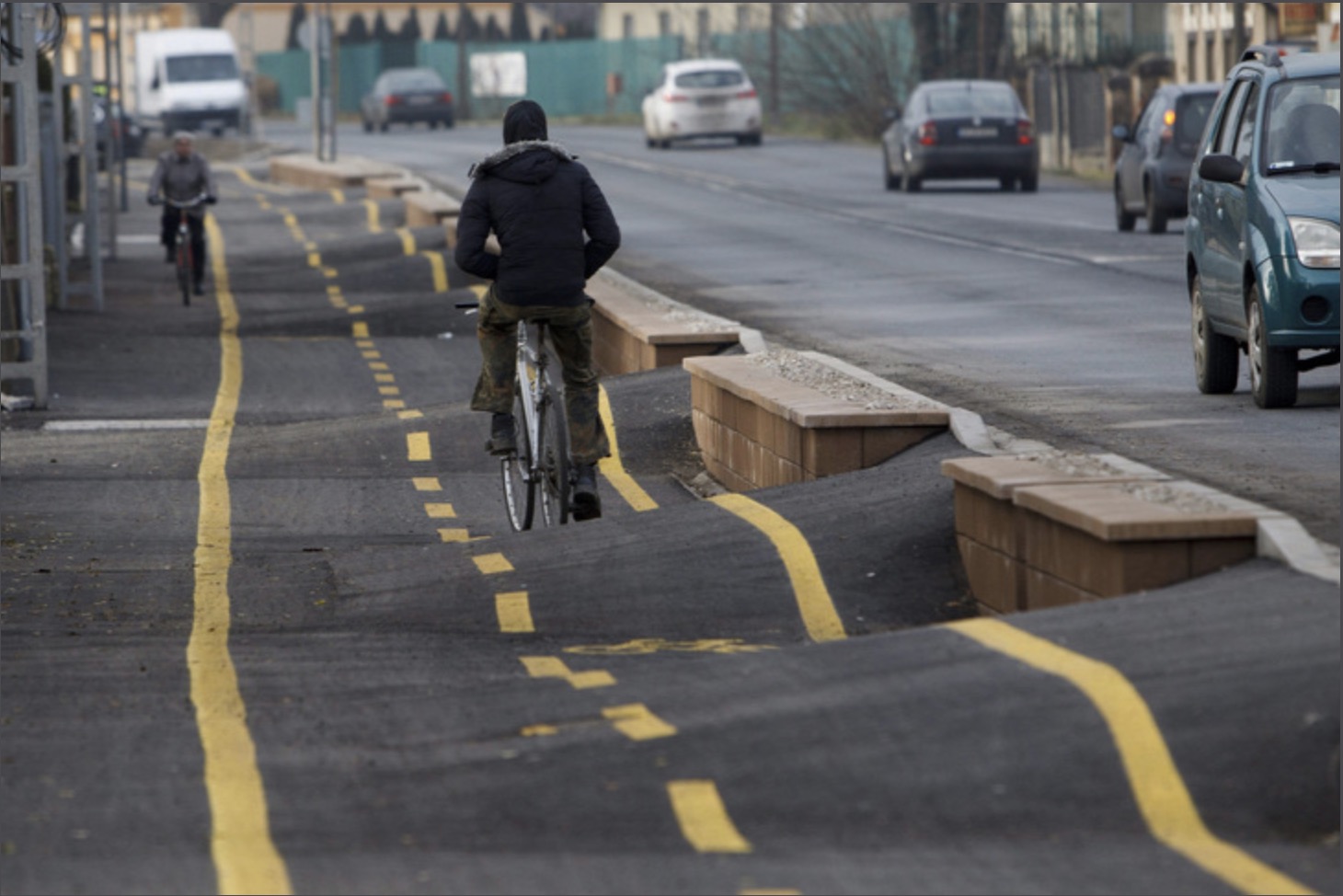 This bicycle path in Hungary