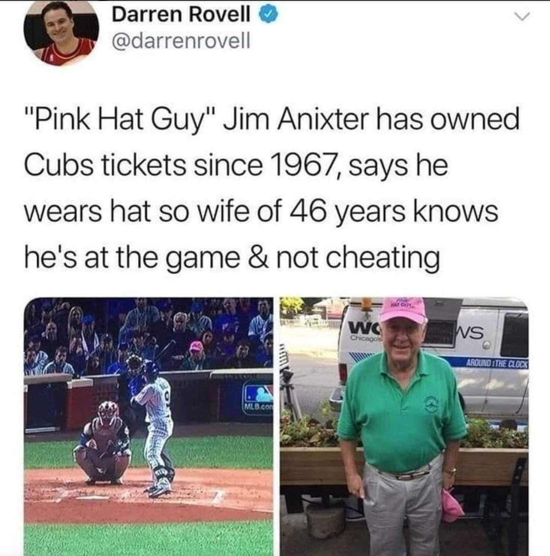 *gives friend a pink hat for alibi*