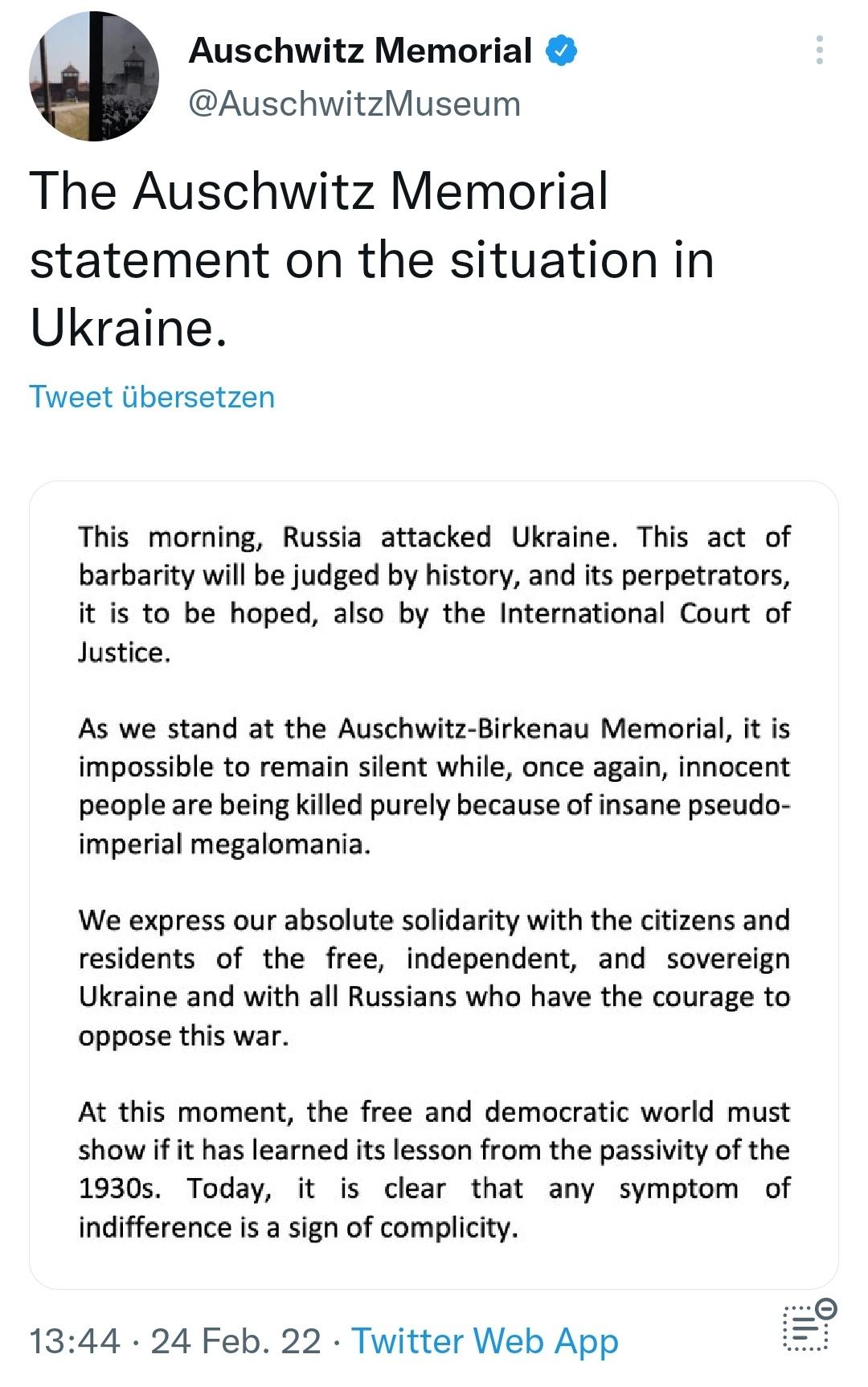 Strong Statement by the Auschwitz Memorial Site