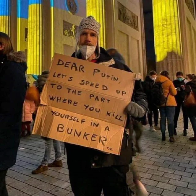 Let Putin regrets for the wars and be notorious in the history. Fight for freedom, stand with Ukrainian.