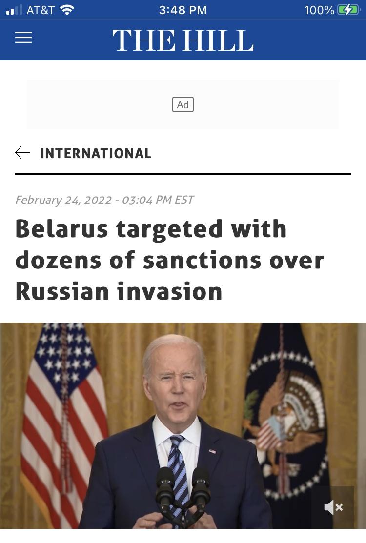 I hope more countries go after Belarus for being a complicit Putin stooge