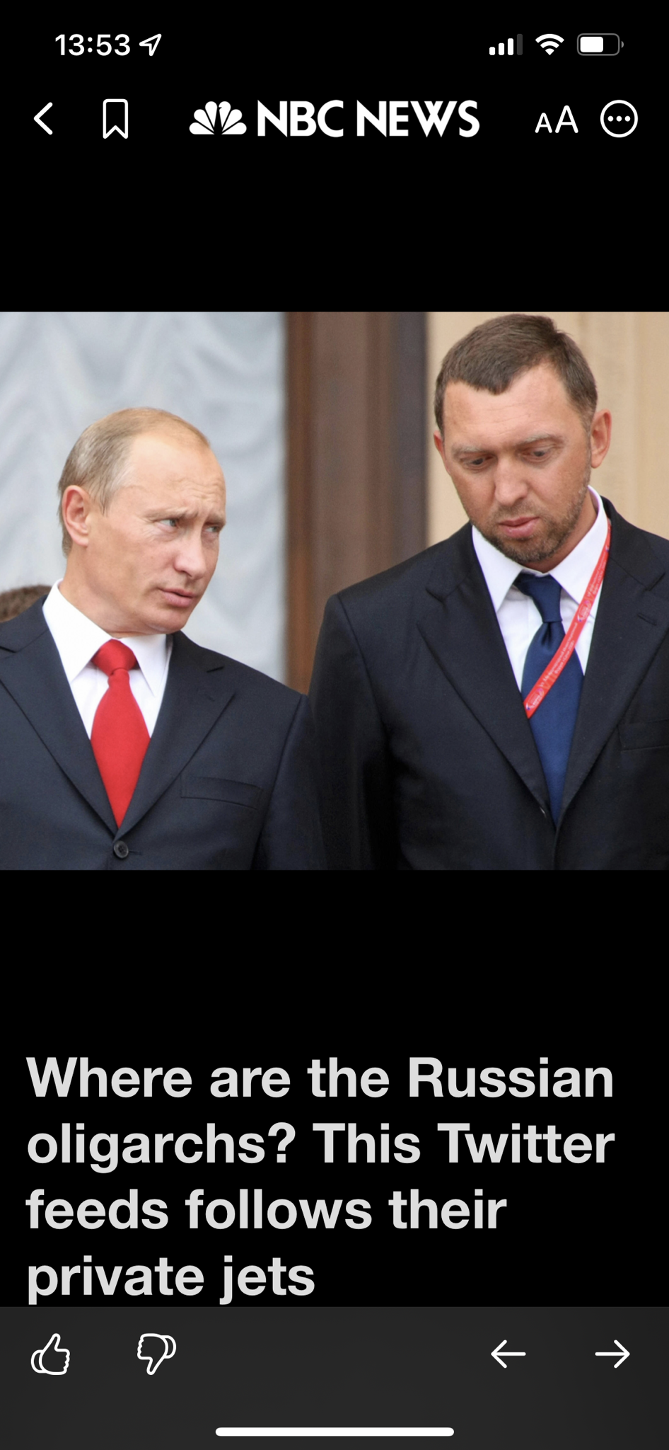 Twitter account tracks flights of Russian oligarchs