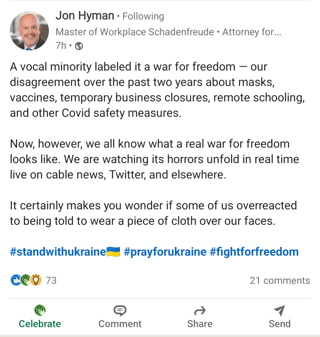 Rethinking that "war for freedom" logic yet?