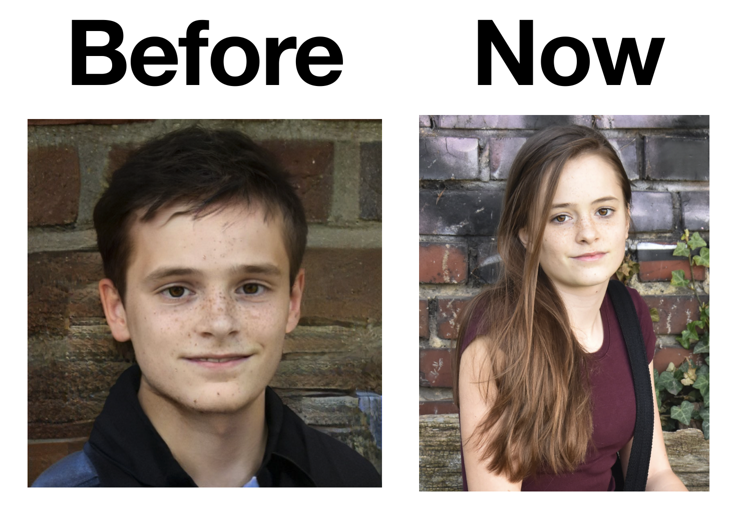 As I said in my previous post, I'm transgender and have been transitioning for a few years now. Here are 2 pictures my mom took of me before I transitioned and now, in case you were curious.