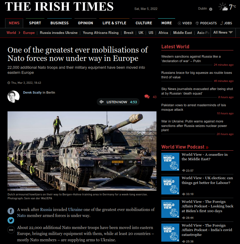 Biggest NATO mobilisation in Europe is on its way.