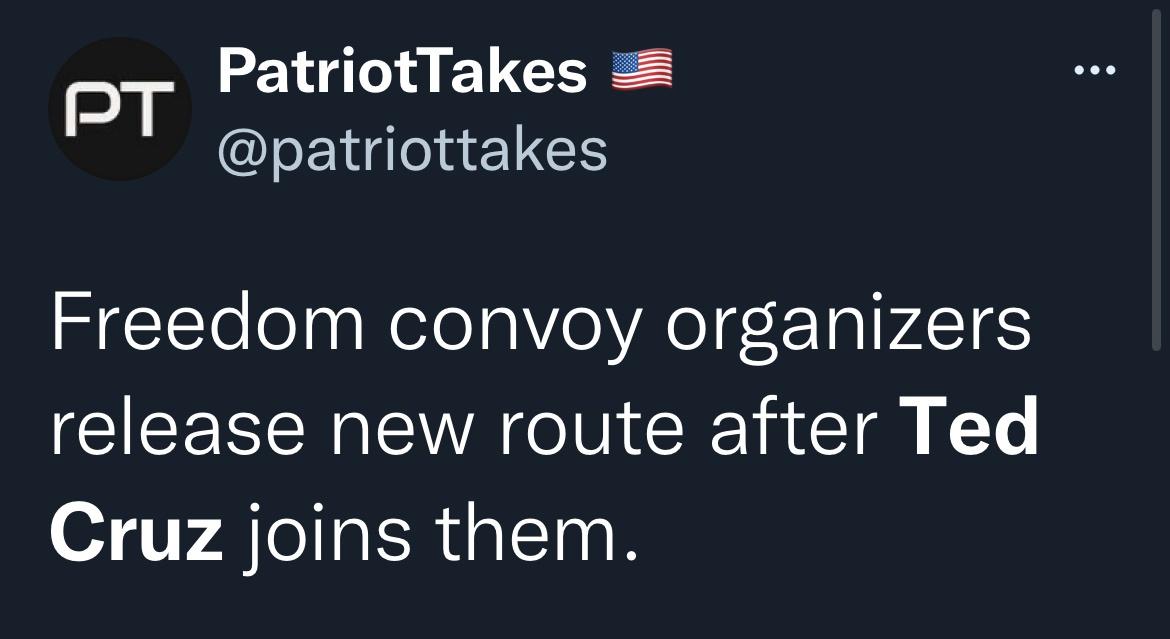 Dragging Ted Cruz and the &ldquo;Freedom&rdquo; Convoy with a new detour to Cancun.