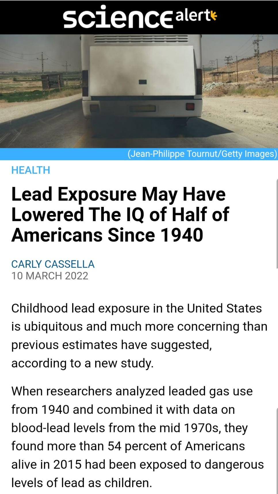 What's the chance humans will get kinder as the effects of lead taper off?