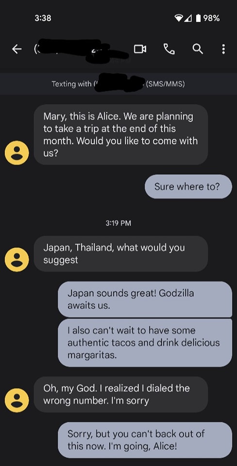 Having fun with wrong numbers.