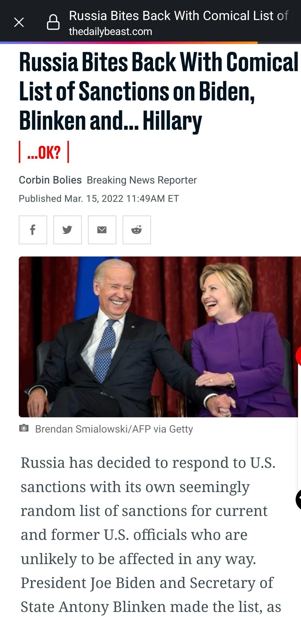 I wonder why he didnt sanction anyone who actually has finance interests from Russia. Like trump and his family?