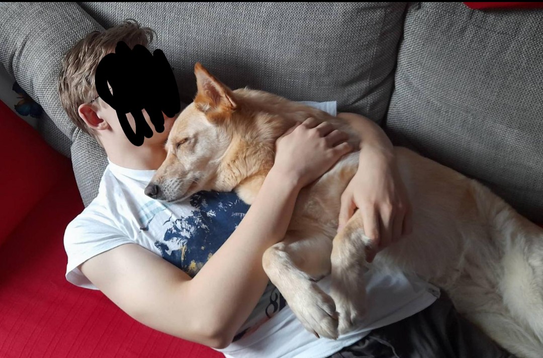 My mom took this of me and my dog. I like how it turned out.