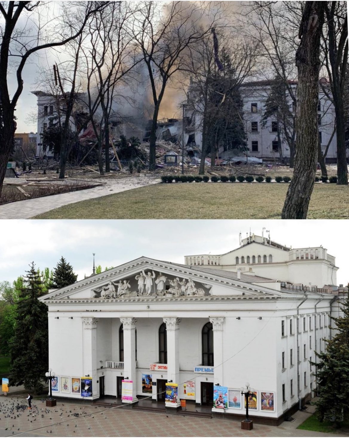 Mariupol theater hit by airstrike while over 1000 people were sheltering in it